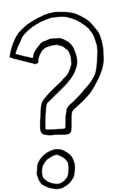 Een vraagteken, weergegeven in een eenvoudige, cartoonachtige tekenstijl.